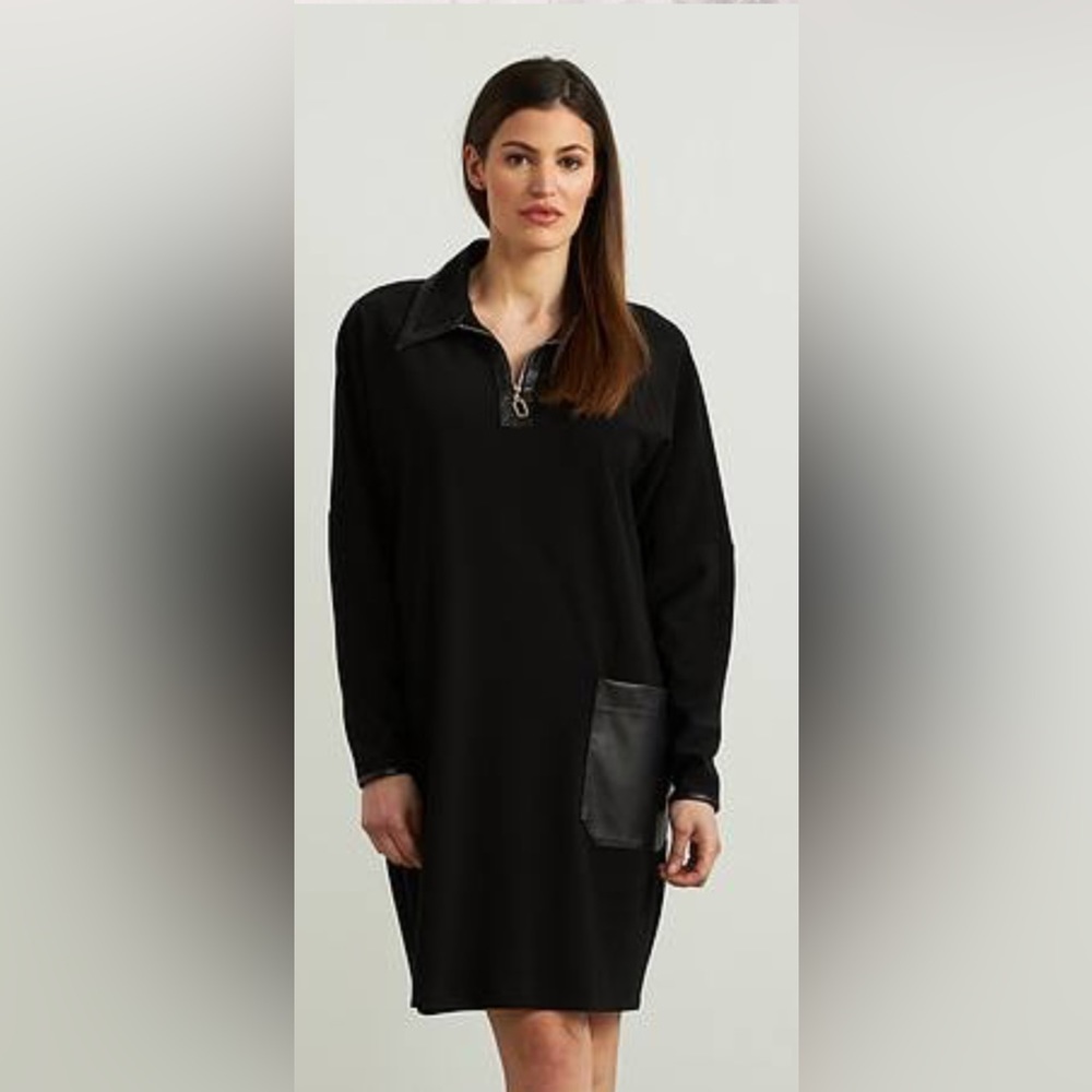 Leatherette Accent Dress